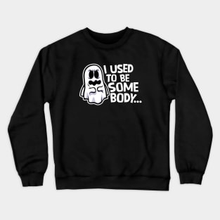 Funny Ghost "I Used to Be Somebody" // Halloween Pun Humor Crewneck Sweatshirt